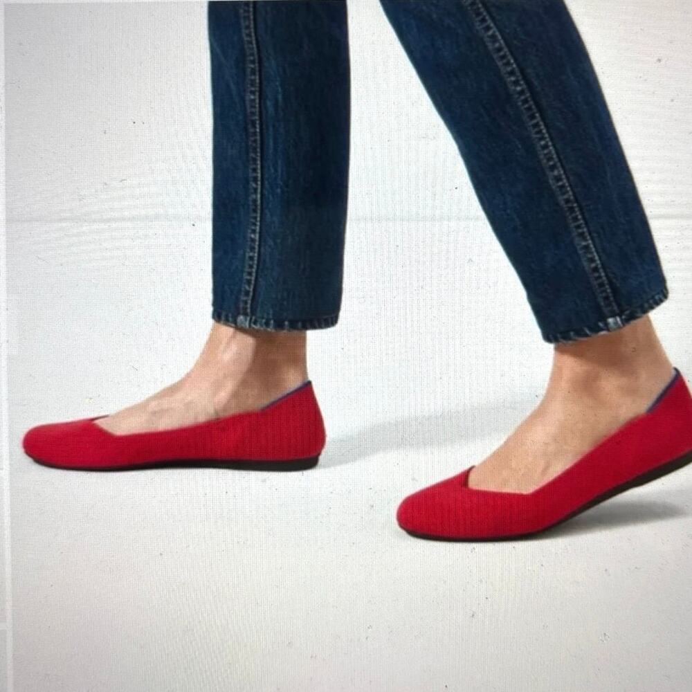 Rothy's The Point Red Apple Ballet Flats Honeycomb US size 6